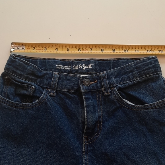 Cat & Jack relaxed straight 12 blue jeans - Picture 8 of 9